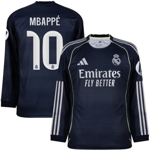 Real Madrid Bortatröja Mbappé 10 2025–2026 Långärmad Real Madrid Bortatröja Mbappé 10 2025–2026 Långärmad